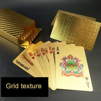 

3 Style Golden Playing Cards Deck gold foil poker set Magic card 24K Gold Plastic foil poker Durable Waterproof Cards magic