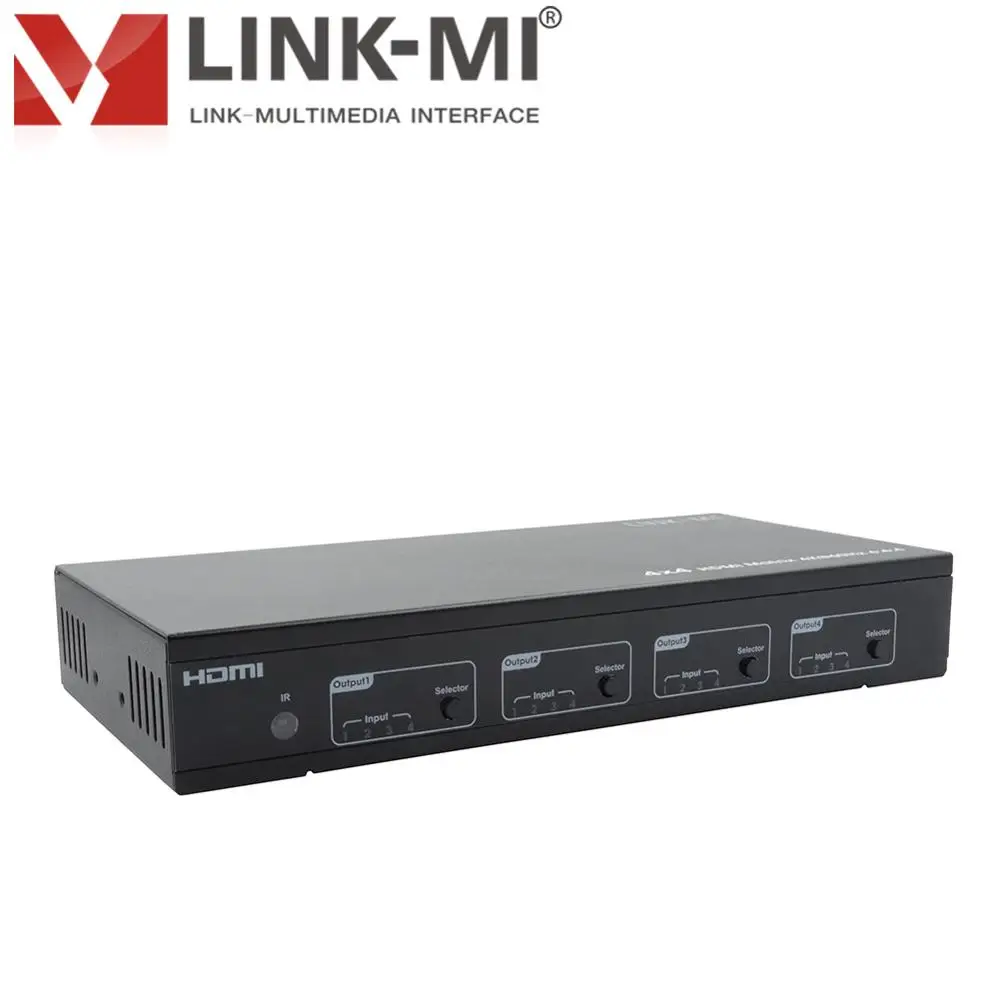 LINK-MI LM-MX09B 4x4 HDMI2.0 Matrix Support 4K@60hz YUV4:4:4 18Gbps HDR 4xHDMI Input 4xHDMI output with 4xSPDIF Audio