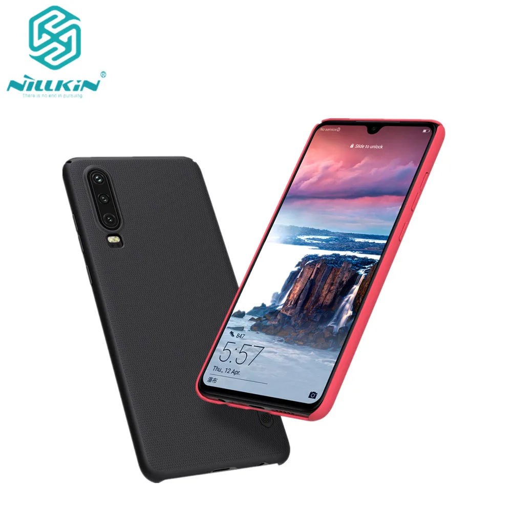 

Huawei P30 Case Nillkin Frosted Shield PC Plastic Hard Back Cover Case for huawei p30 free Gift