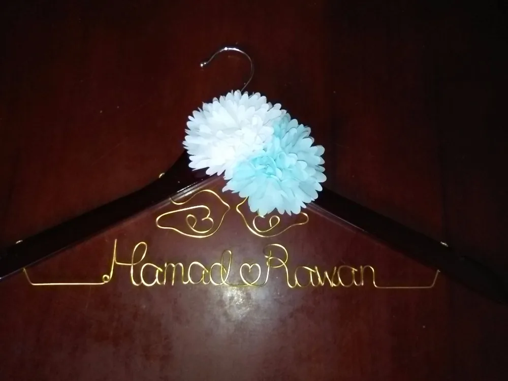 Wedding Dress Hanger, Custom Wedding Hanger, Bridal Hanger, Personalized Hanger. SHIP from CN-in