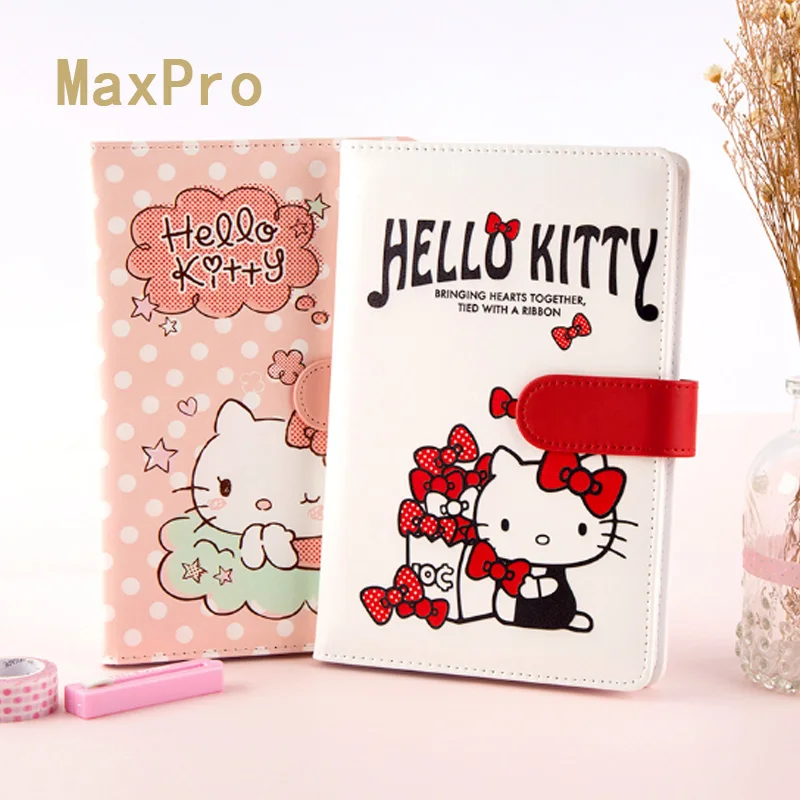 Hello Kitty Notebook Kawaii Hardcover Printed Pink Lovely Cat Waterproof Office Stationery Daily