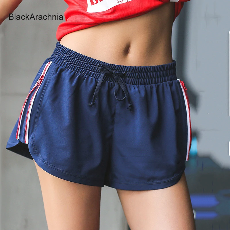 

BlackArachnia Fashion Loli Style Sports Running Shorts Loose-Fashion Shorts Women Sexy Gym Shorts Zipper-Side Hot Yoga Shorts