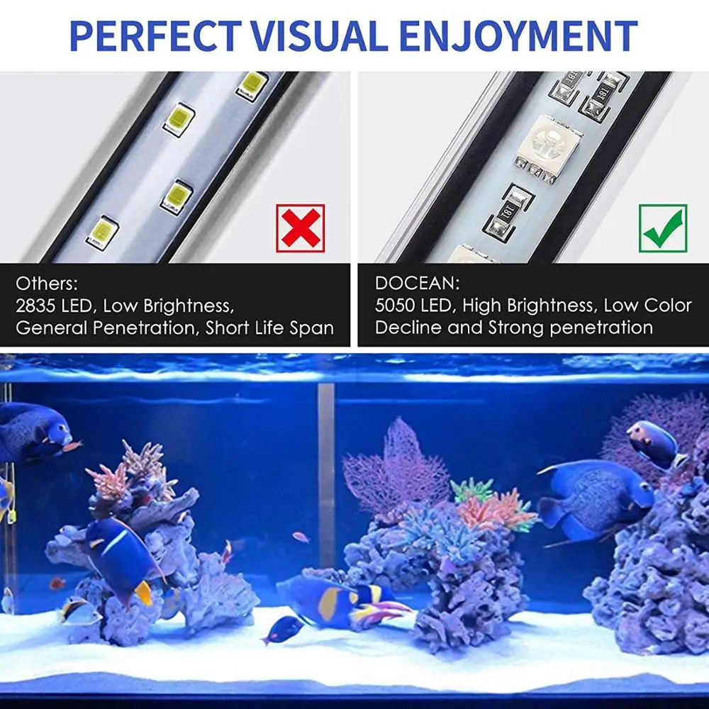 Погружной светильник для аквариума 5050 SMD RGB светодиодный с дистанционным