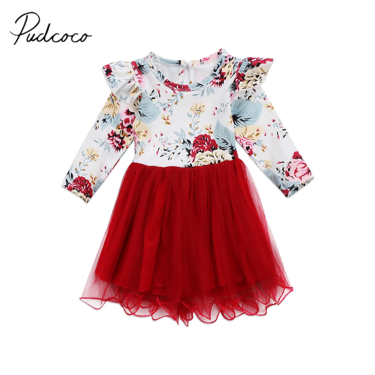 Детское фатиновое платье пачка с длинным рукавом и цветочным принтом|tutu dress|tulle tutu