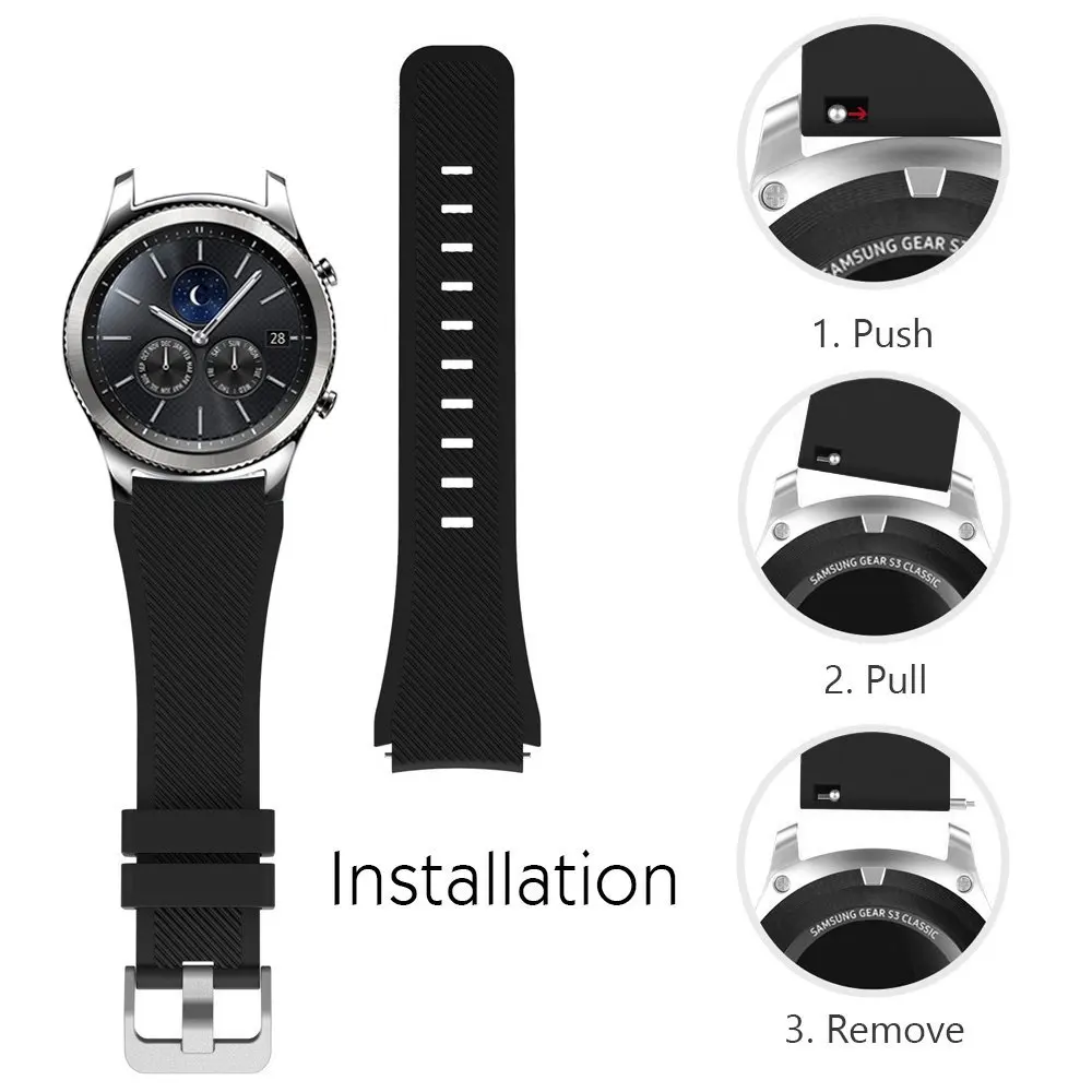 Ремешок для часов Samsung Gear S3 Frontier/Classic мягкий силиконовый сменный Браслет samsung galaxy 46