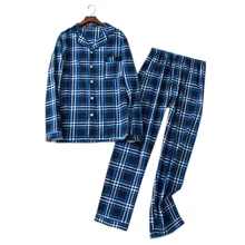Пижамы мужские клетчатые матовый хлопок пижамы наборы мужские s осенние пижамы с длинным рукавом для мужчин плюс размер пижамы Hombre пижамы