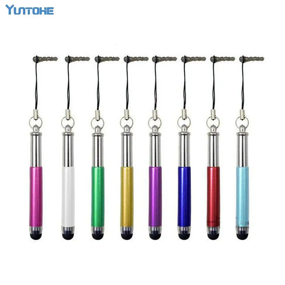 

Retractable Metal Capacitive Screen Stylus Pen Touch Pen With Anti-Dust Plug For Mobile phone Free shipping 300pcs/lot