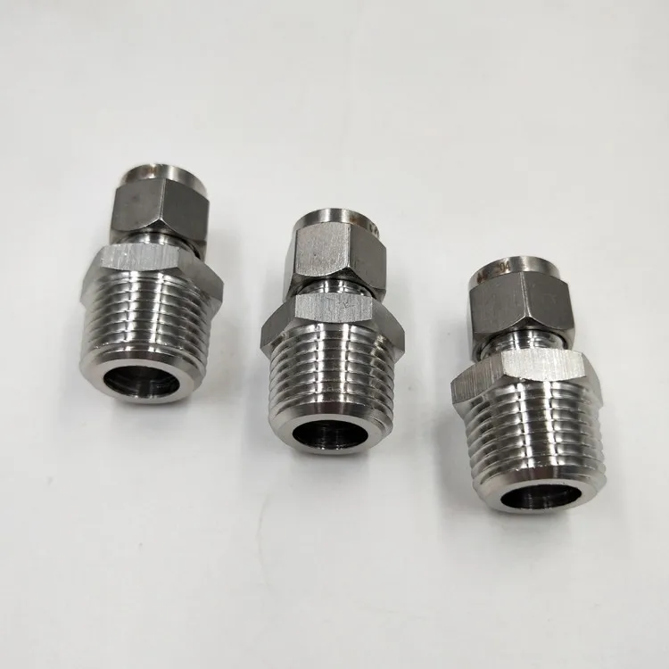 

1/8" 1/4" 3/8" 1/2" BSP Male Thread for 4/6/8/10/12/14/16mm OD Tube 304 stainless Ferrule Tube Compression Fitting Connector