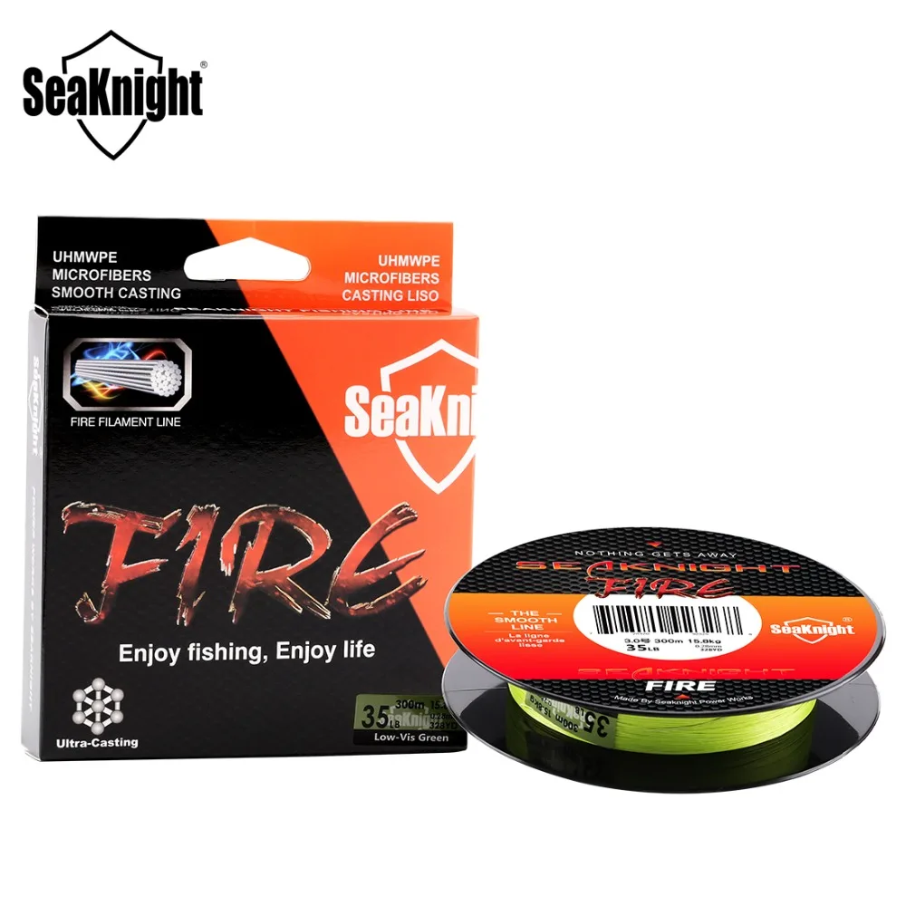 SeaKnight FIRE 300 м пожарная линия ультра-литая прочная леска 6 8 10 15 30 40LB мононити PE Морская Рыбалка снасти