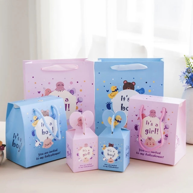 cartoon baby birth gift bag full moon banquet supplies paper boxes