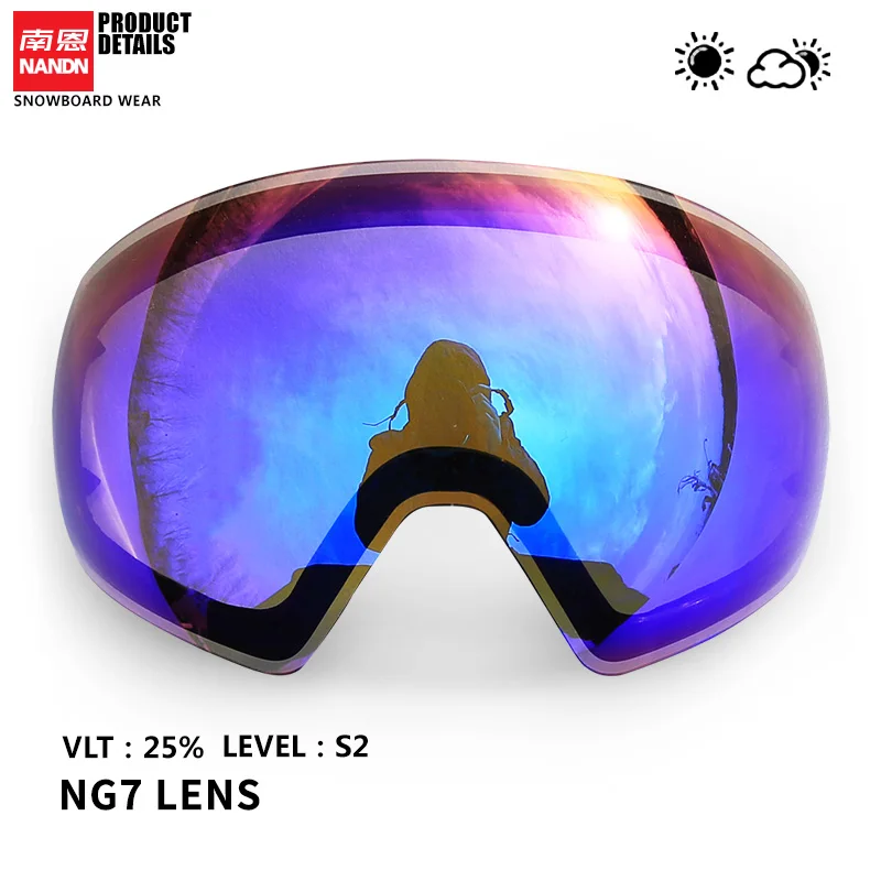 NANDN лыжные очки двойной слой анти туман и анти UV400 подходит для NG7