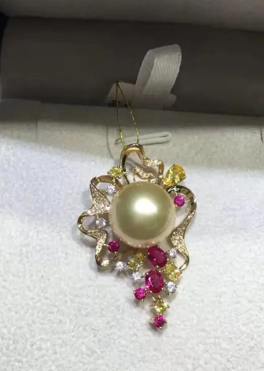 

Wholesale price ^^^New 15-16mm Natural Tahitian Black or south sea +red Pendants k pearl