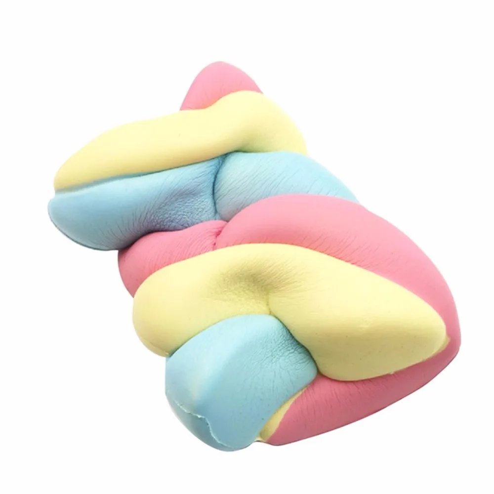 

2018 Super Slow Rising Squishy Squeeze Toy Rainbow Marshmallow Bread Shape Stress Reliever Kid's Toy Gift Decoration