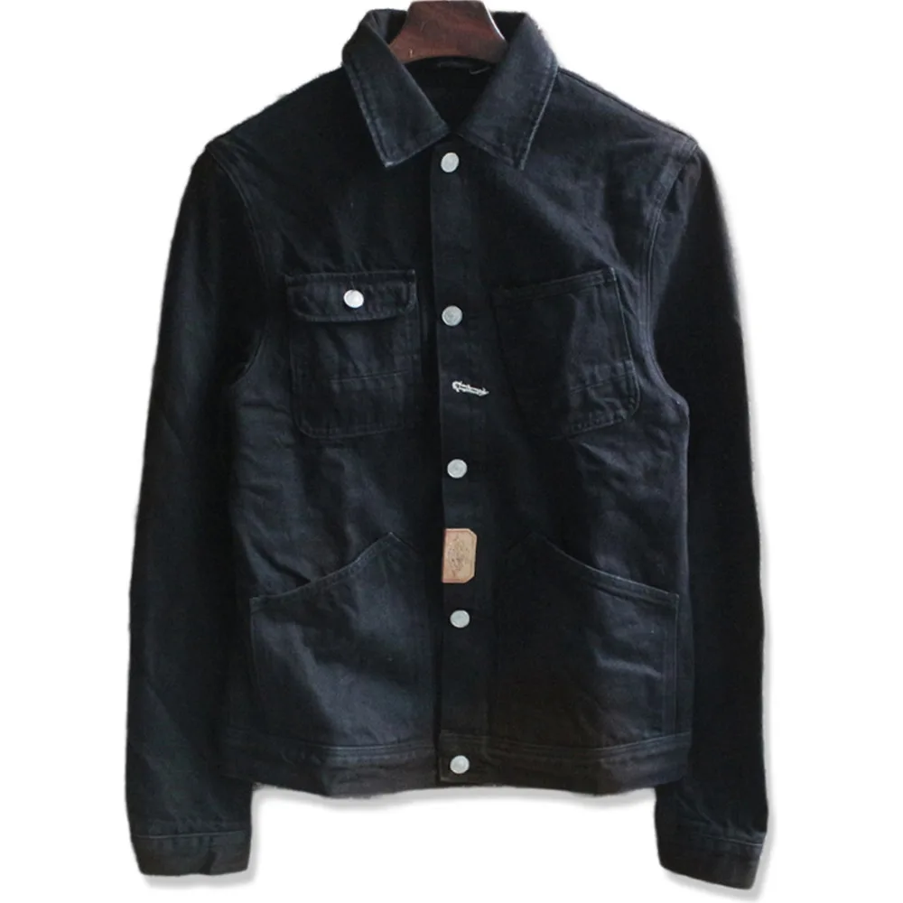 

Vintage Cargo Heavy Black Denim Jacket Men Chaqueta Hombre Famous Brand Slim Fit Casual Outerwear Jean Mens Jackets and Coats