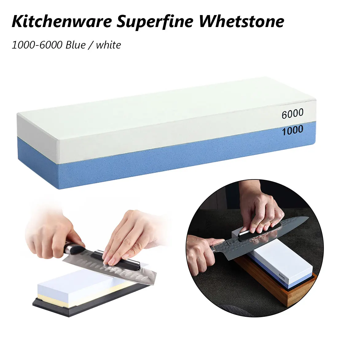 

Whetstone 2-IN-1 Sharpening Stone 1000/6000 Grit - Double Sided Waterstones Knife Sharpener Stone Kitchen Supplies