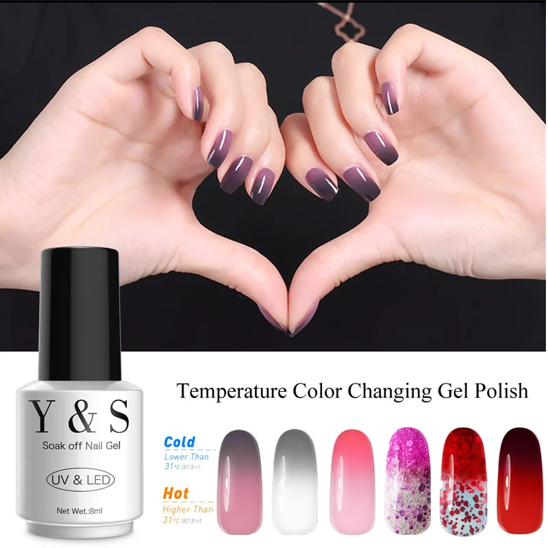 

Manicure Mood Changing Color Gel Nail Polish Y&S 8ml 205 Colors Soak-Off 21 Days Led UV Gel Lacquer Chameleon Nail Gel Nail Art