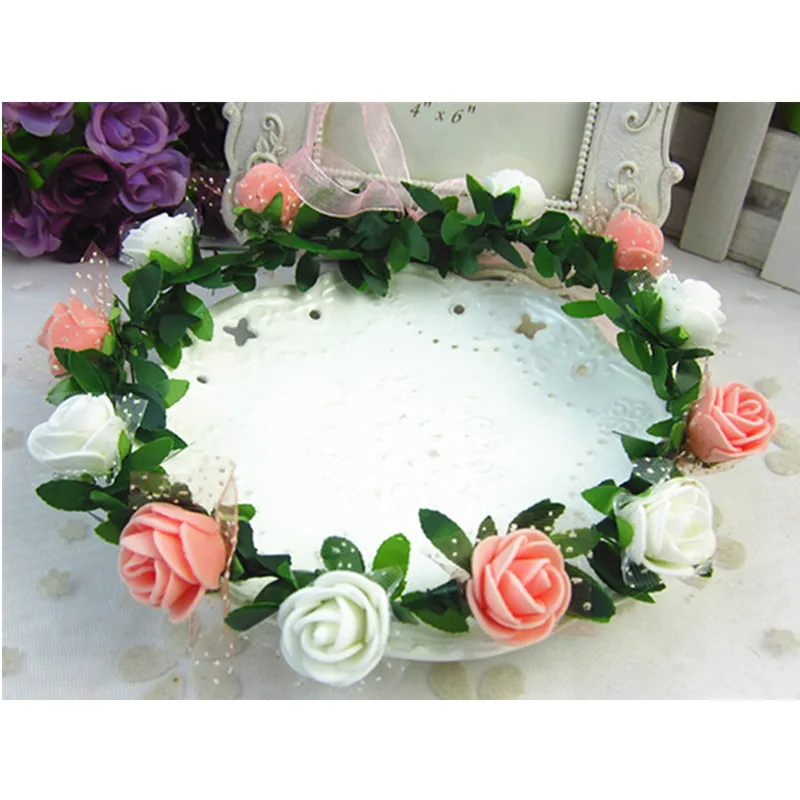 Роза гвоздики Пион цветок ореол Свадебная Цветочная Корона обруч для волос венок