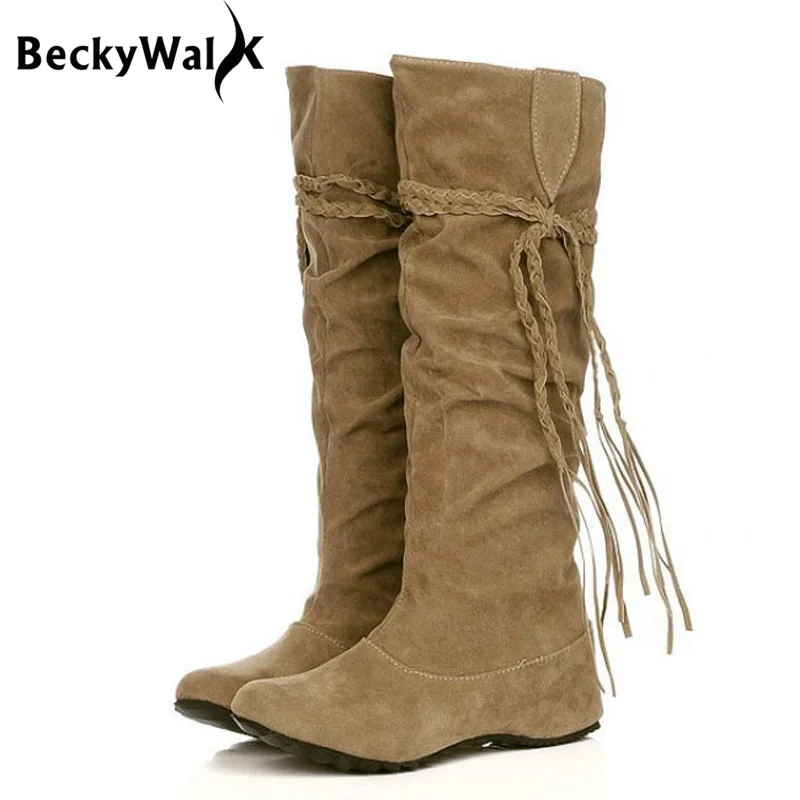 flat knee high boots plus size