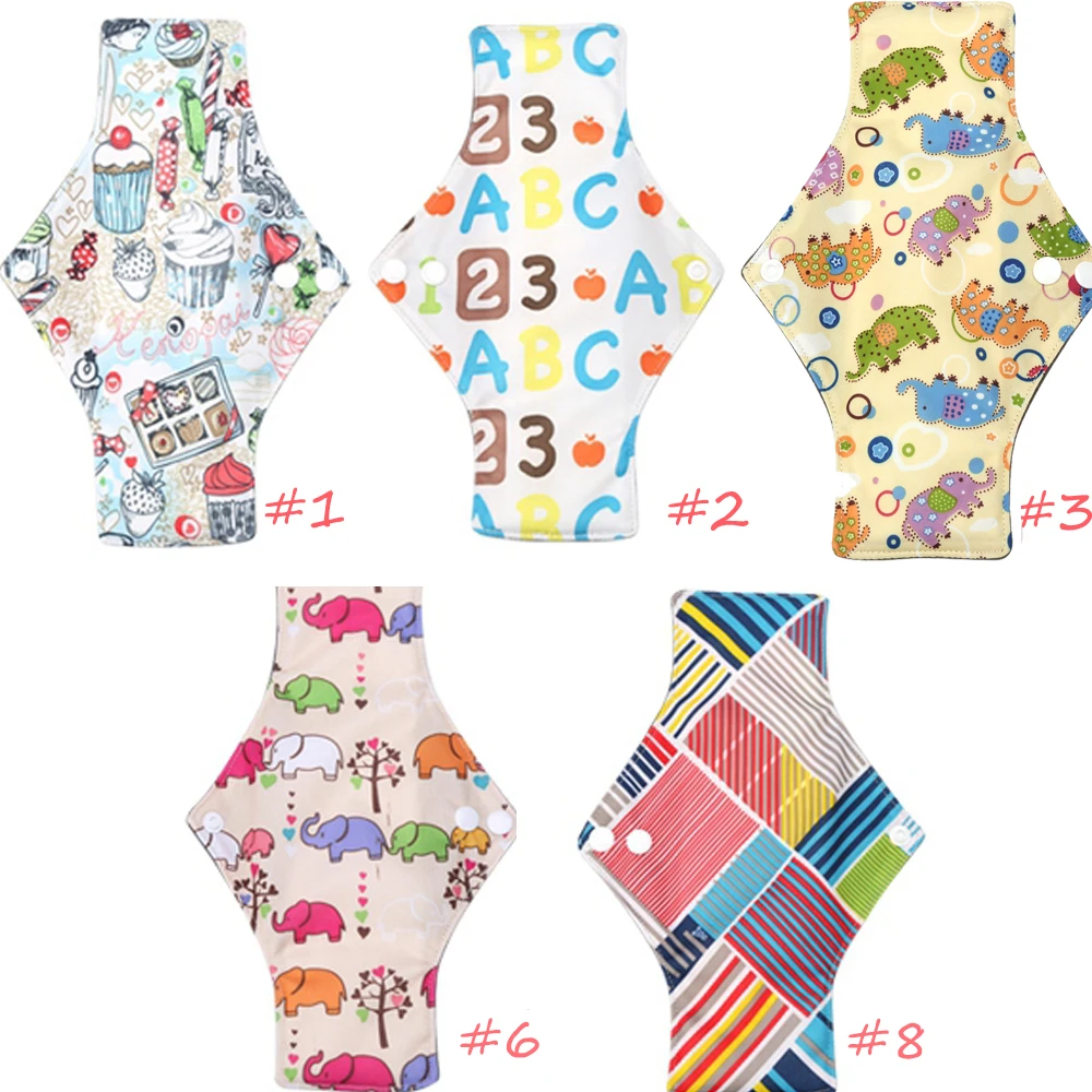 

1Pcs 25*18cm Menstrual Pads Women Washable Reusable Bamboo Charcoal Cloth Menstrual Pads Waterproof Panty Liners Maternity Pads