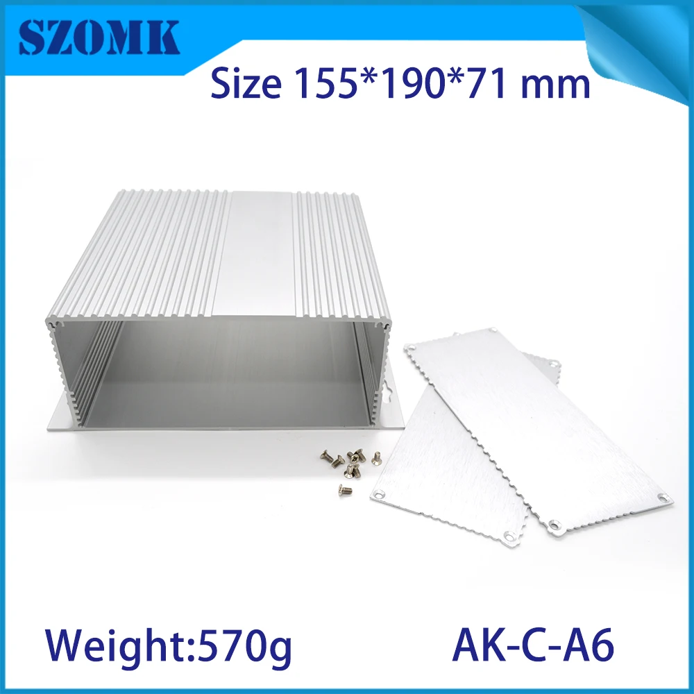 

1 piece hot selling aluminum heat sink surface housing with wall mounting ears junction diy case for electronics aluminum housin