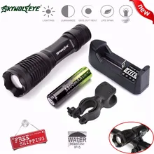 Zoomable Focus 3000 Lumens 3 Modes XML T6 LED 18650 Flashlight Torch Lamp Free Shipping #NN18