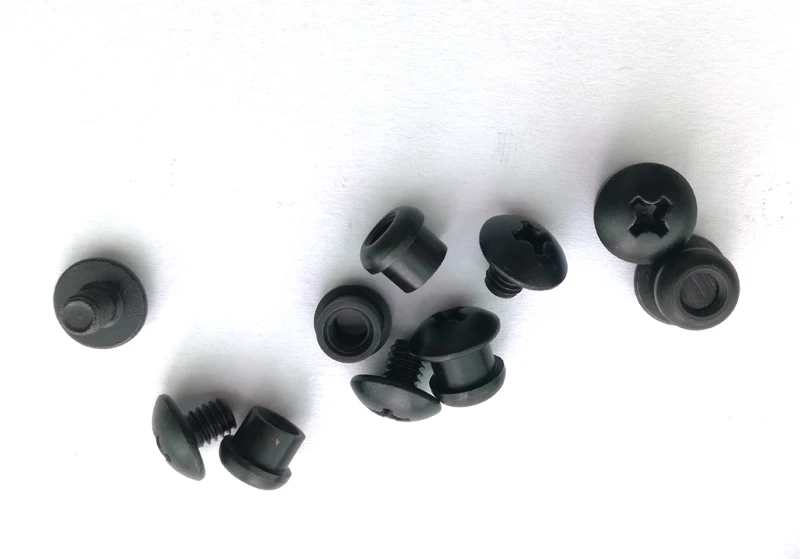 3.7mm x 6mm Chicago Screws Black for 2.0mm (0.08") thickness kydex Thermoplastic plank