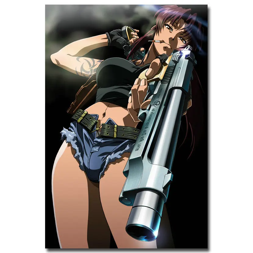 NICOLESHENTING Black Lagoon Revy художественный шелковый аниме-плакат огромный 12x18 48x32 дюймов Настенная картина домашний декор для гостиной - Цвет: Picture 2