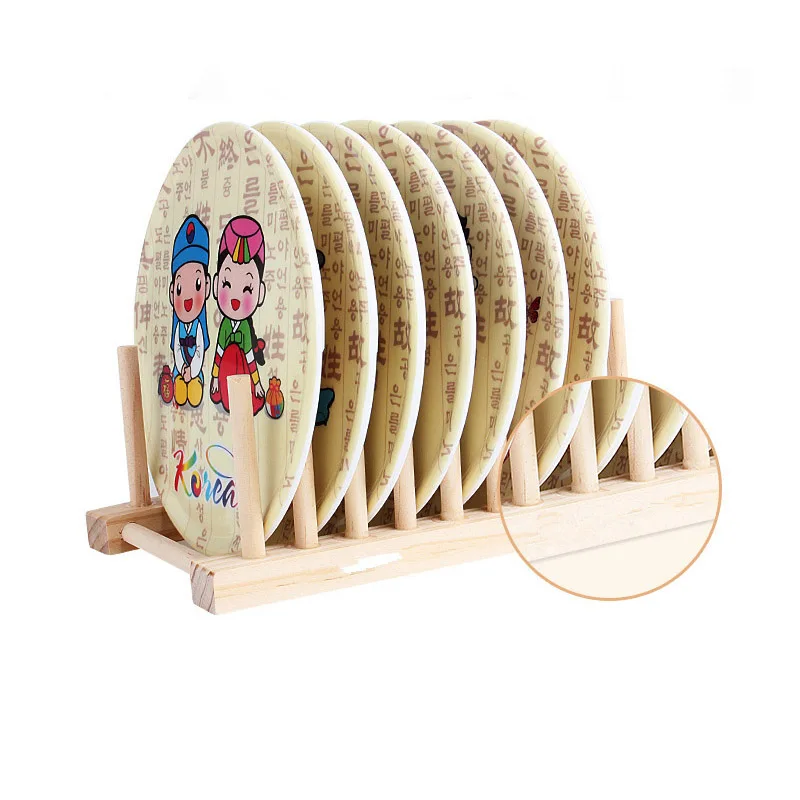 

1pc Reusable Kitchen Plate Holder Detachable Wooden Dish Rack Kitchen Gadget Dish-drying Rack Kitchen Storage Organizer