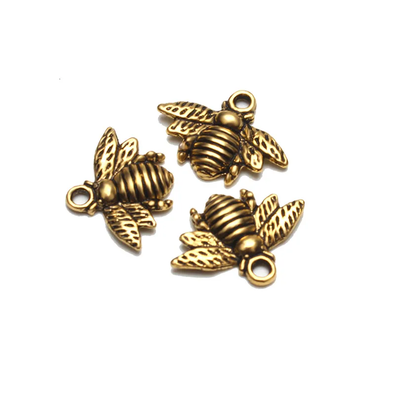 10 шт./лот 21 мм Античные золотые подвески honeybee bee Подвески для diy ожерелья подвеска |