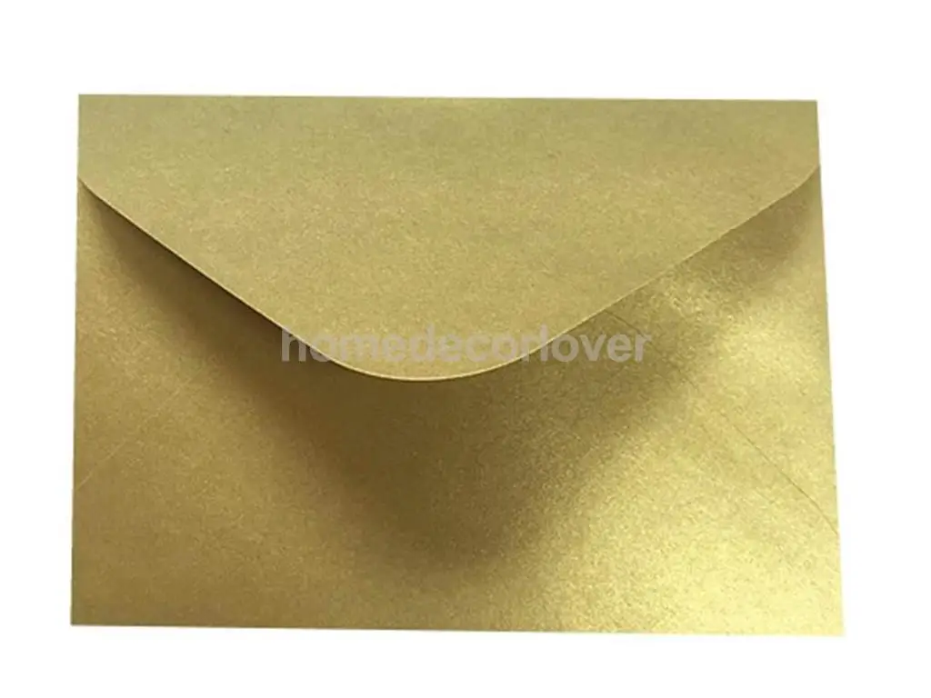 50x Blank Golden Yellow Pearlized Envelopes for Greeting Cards Wedding