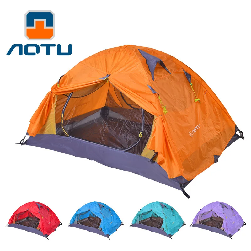 

Aotu 1-2Person Camping Tent for Anti-Rain Professional Camping Equipment AT6512 outdoor aluminum pole waterproof 4season tent