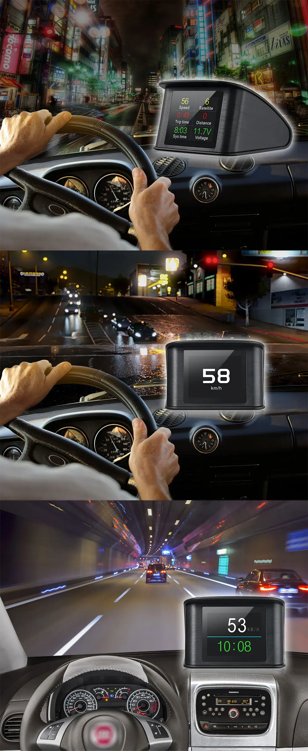 XYCING Hud OBD gps компьютерный автомобильный скоростной проектор Цифровой измеритель скорости Дисплей Расход топлива Датчик температуры диагностический инструмент