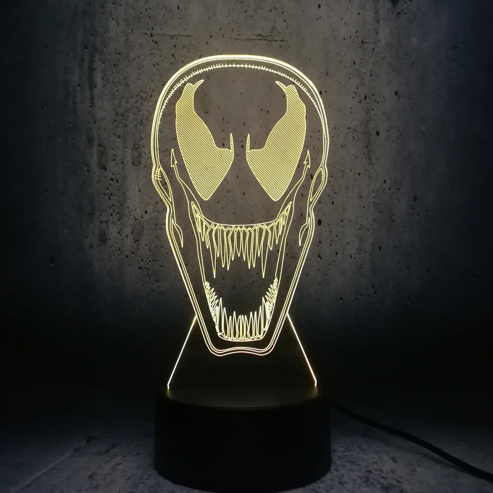 Лампа Venom 3D светодиодный выставочный дисплей Лава Декор для комнаты подростка