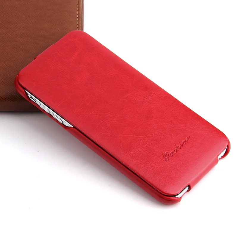 Fierre Shann брендовый Вертикальный кожаный флип-чехол для телефона для iPhone Xs Max XR X 8 7 Plus Классическая мода Натуральная кожа оболочка - Цвет: Красный