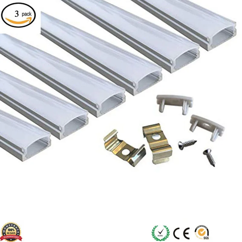 

1m U Shape LED Aluminum Channel System With Mounting Clips Aluminum LED Strip Light Installations Led Lights Diffuser Segments
