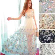 Южная Корея 3D трехмерный цветок Сеть пряжа Переводные картинки с бабочками многоцветная вышивка кружева Европа и США