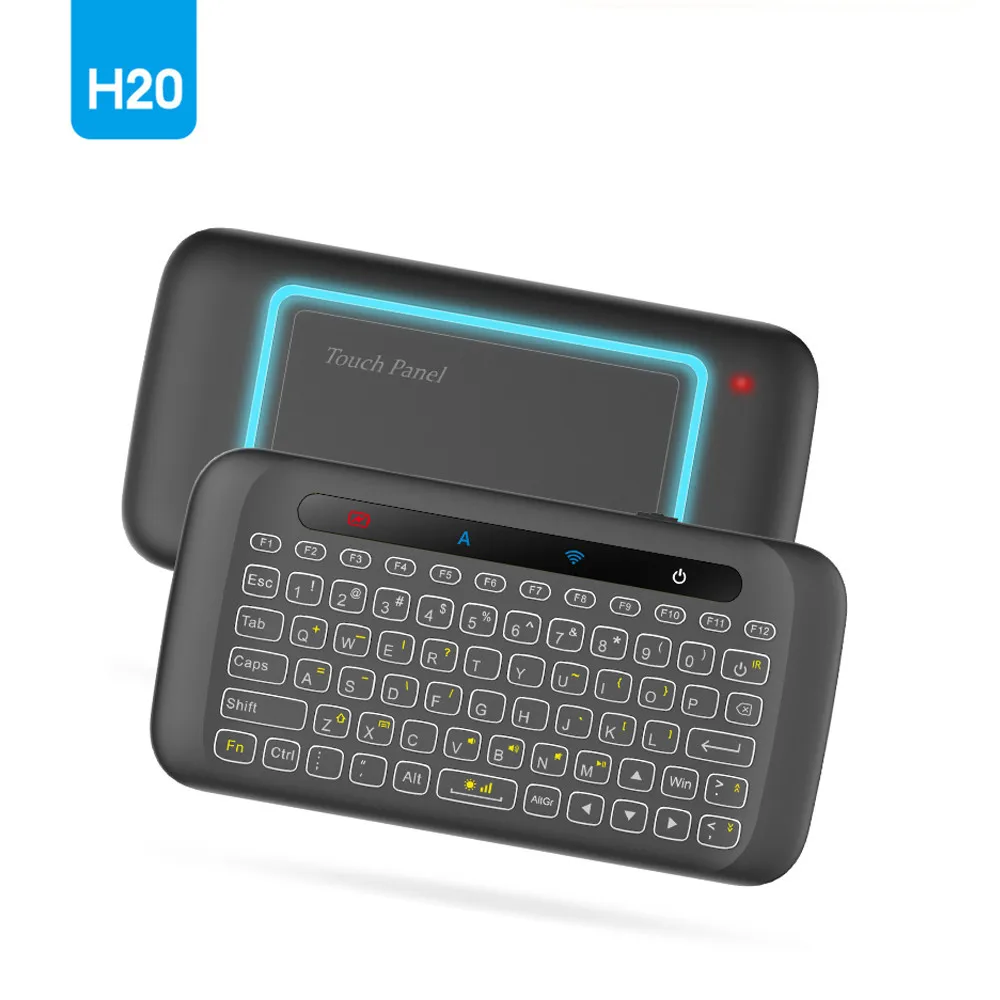 

H20 Mini Wireless Keyboard Backlight Touchpad Air mouse IR Leaning Remote control For Andorid BOX Smart TV Windows PK H18 Plus