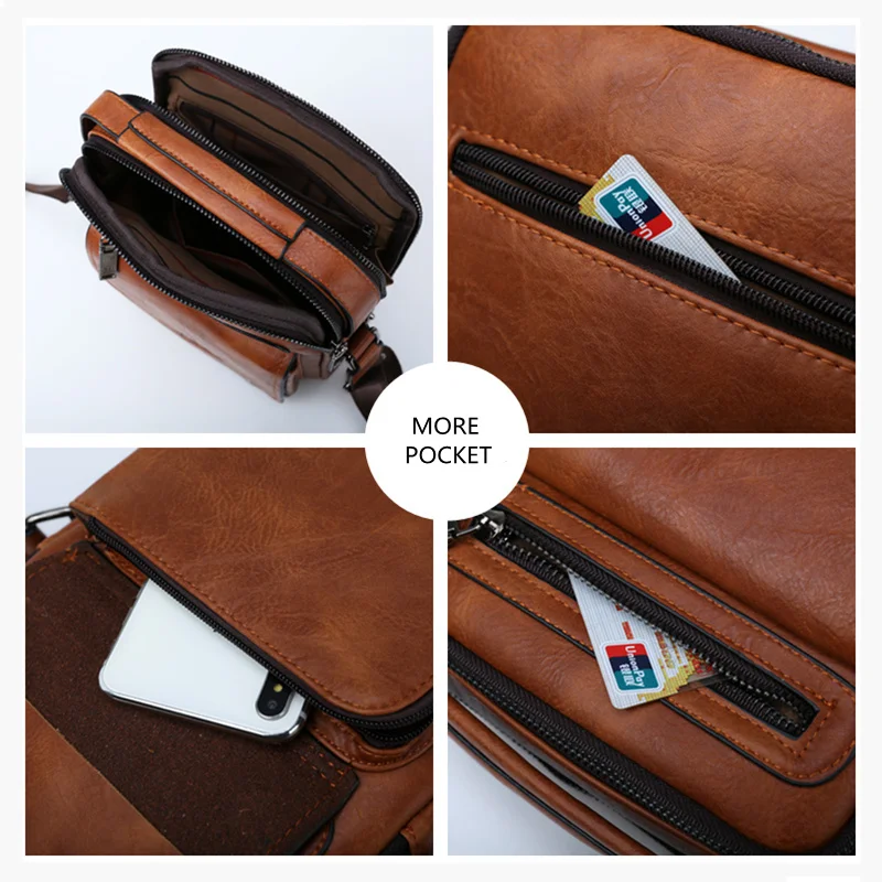  JEEP BULUO Men Bag Famous Designer Men Shoulder Messenger Bags Split Leather Crossbody Tote Men Fas - 32989710937