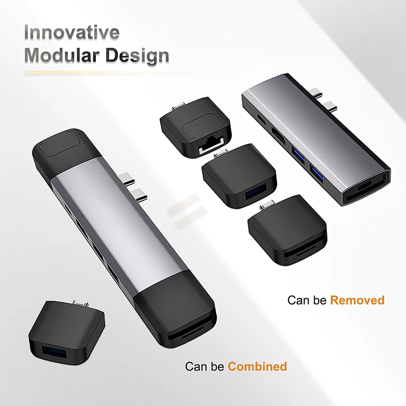  CABLETIME Type C HUB to USB 4K HDMI Lan USB C TF SD USB3.0 USB-C Adapter PD 9 in 1 HUB for MacBook 