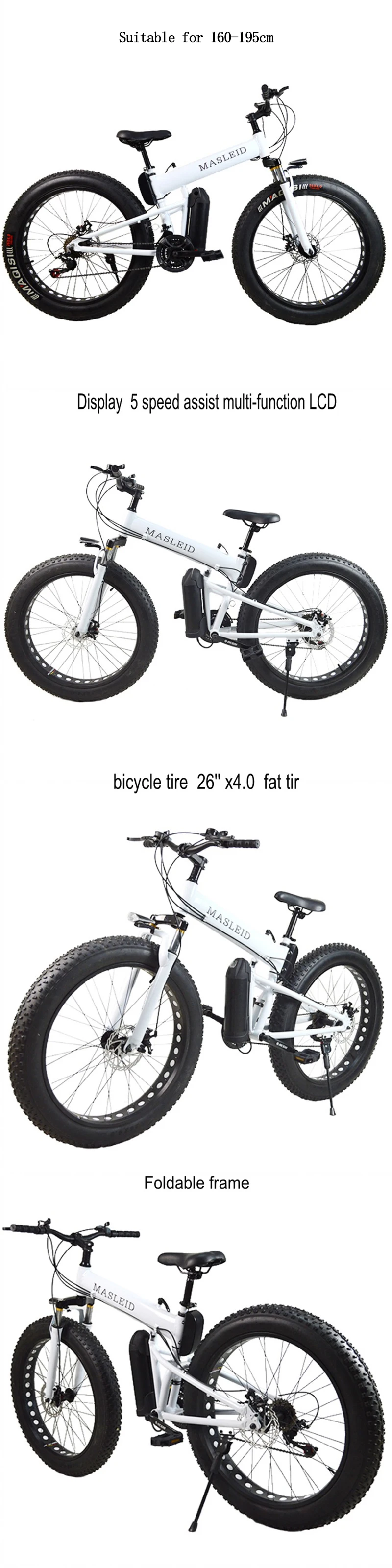 Best Snow electric bicycle 36V 250W Lithium battery 26 x 4.0 fat tire Multi-function LCD Beach bike 1