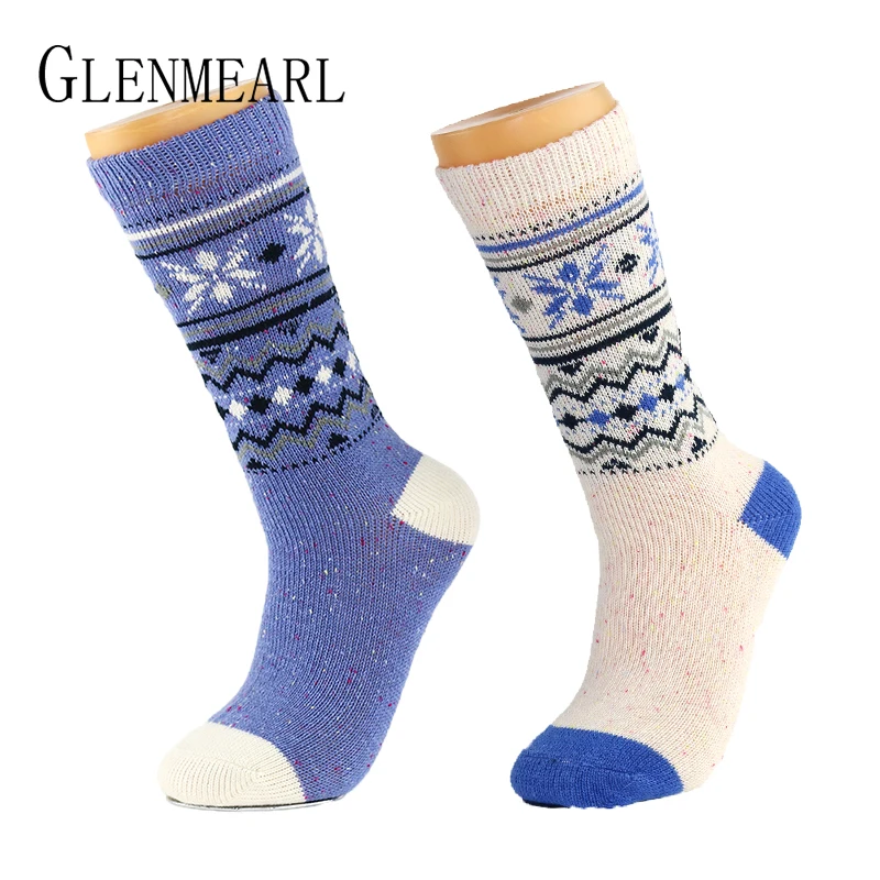 Жаккард Для женщин мягкие носки для детей, теплая верхняя одежда осень На зиму; высокого качества брендовые Колготки чулочно-носочные изделия Coolmax компрессионный женщина загрузки носки до лодыжки 2PK