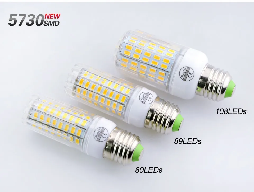 AmmToo E27 Led кукурузный светильник 5730 SMD быстрый отвод тепла пластиковая крышка Светодиодная кукурузная лампа 24 30 42 64 80 89 108 светодиоды лампада светодиодный светильник