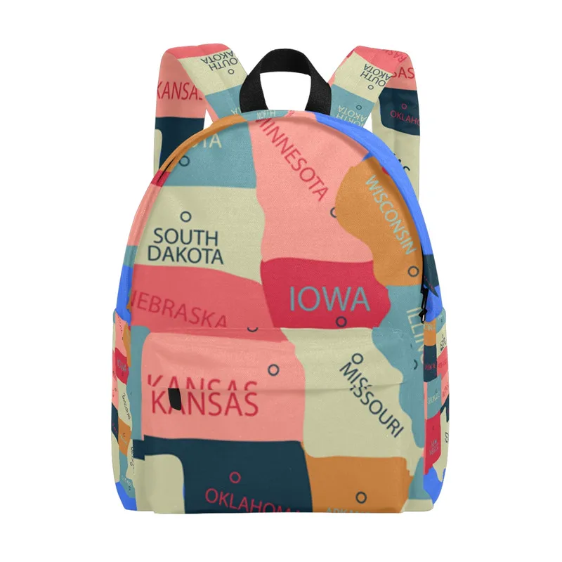 Backpack United States Map World Map Women Bags Book Bag Men Backpack