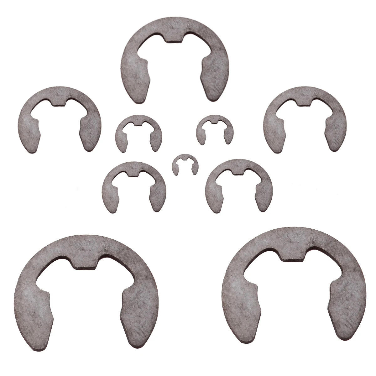 

120pcs Assorted E-Clip & Retaining Ring Kit Black Circlip Set 1.5mm to 10mm Pratical For Hardness Accessories
