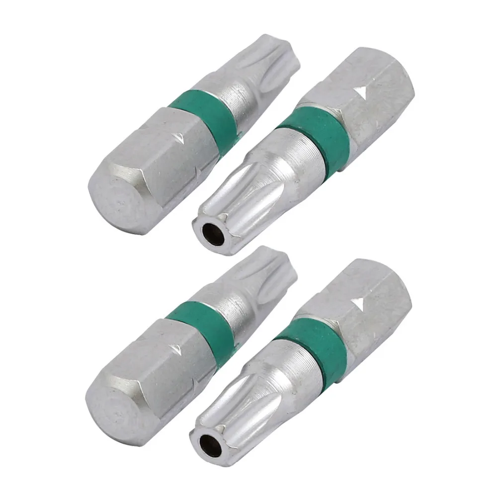 

UXCELL Newest 4 pcs T27 5mm Tip Magnetic Metal Torx Security Screwdriver Bit Gray