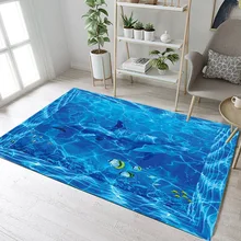 LB океан и море подводная жизнь Рыба синяя площадь коврик для помещения спальня пол коврик для ребенка гостиная подушка для ванны кухня