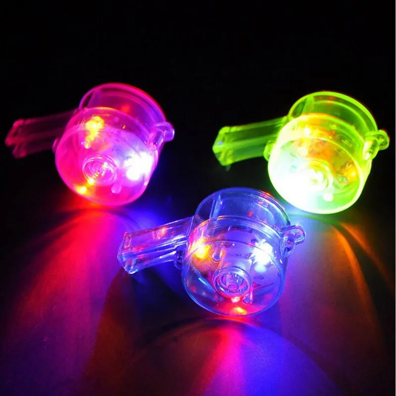 2019 neue LED Glowing Blinkende Lanyard Pfeife Noise Maker Kinder Spielzeug Jubeln Requisiten Pfeifen Rave Glow Party Liefert