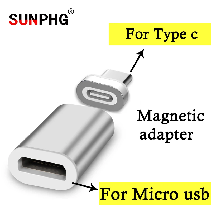 

SUNPHG Magnetic Charging Micro usb Adapter To Type c For Samsung Galaxy S9 S8 Note 8 9 Phone Charger Mini Connector type c Plug