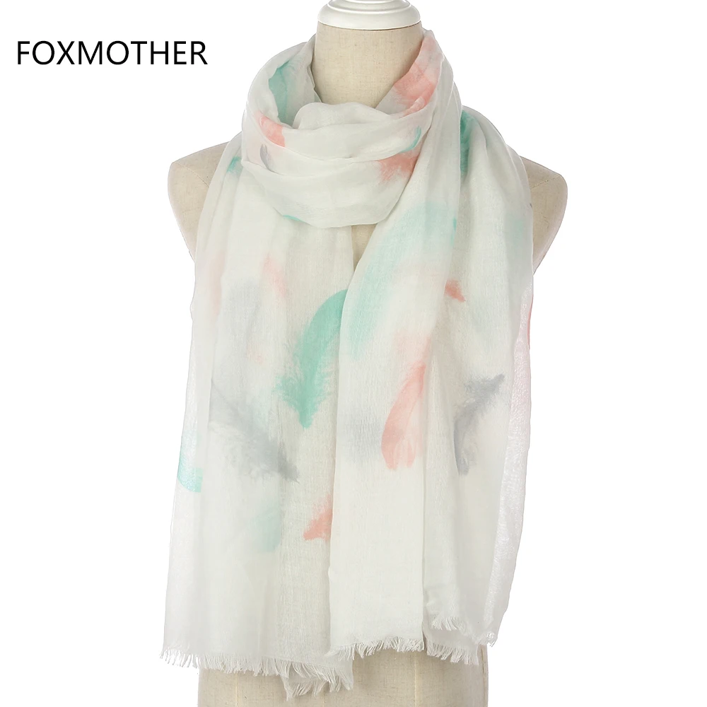 Buy FOXMOTHER New Women Fashion White Feather Scarf from Reliable feather scarf