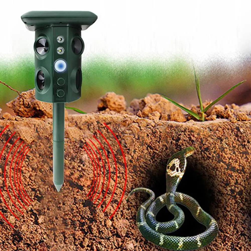 

Solar Ultrasonic Vibration Wild Animal Drive Ultrasonic Pest Repellers Solar Powered Scarer For Snake Fox Dog Cat